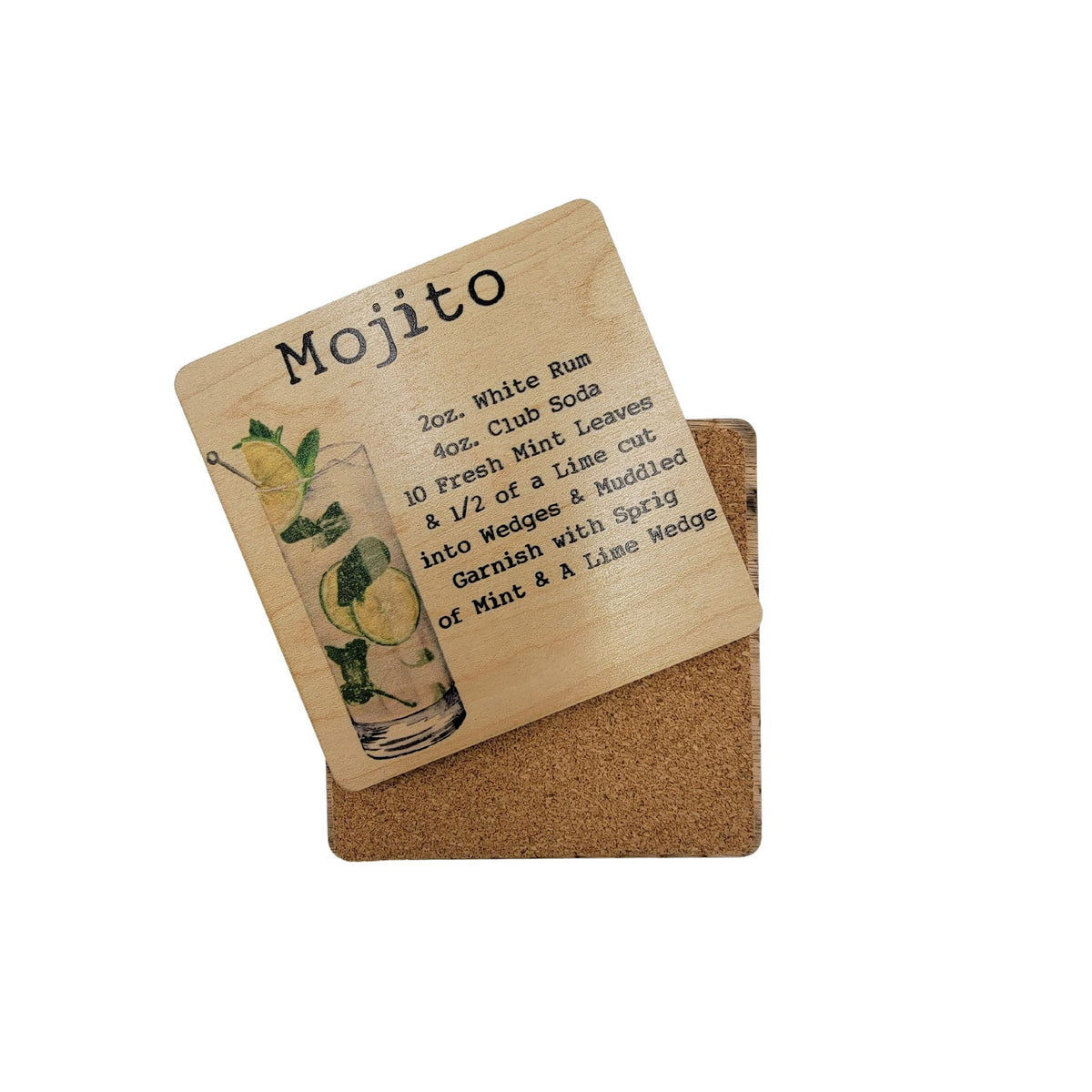 Mojito Cocktail Coaster- COA042 - 4 Per Pack ($3.25 Per Coaster)