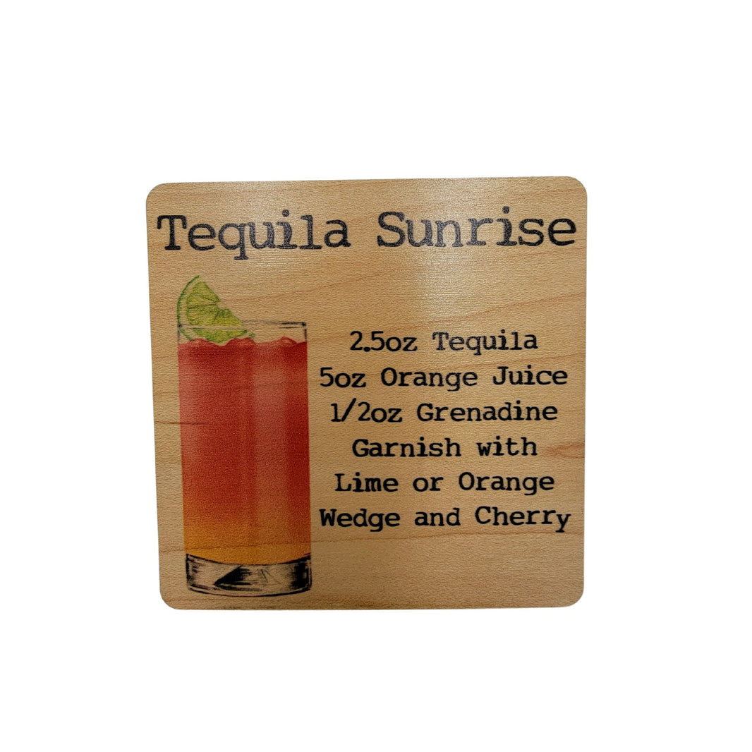 Tequila Sunrise Cocktail Coaster- COA044 - 4 Per Pack ($3.25 Per Coaster)