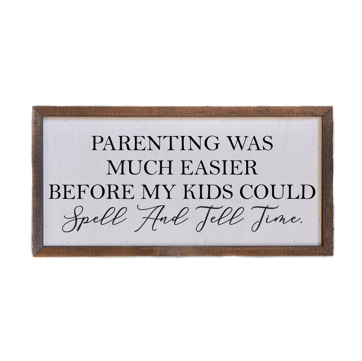 "Spell and Tell Time" 12x6 Wall Art Sign - DW005 - Driftless Studios