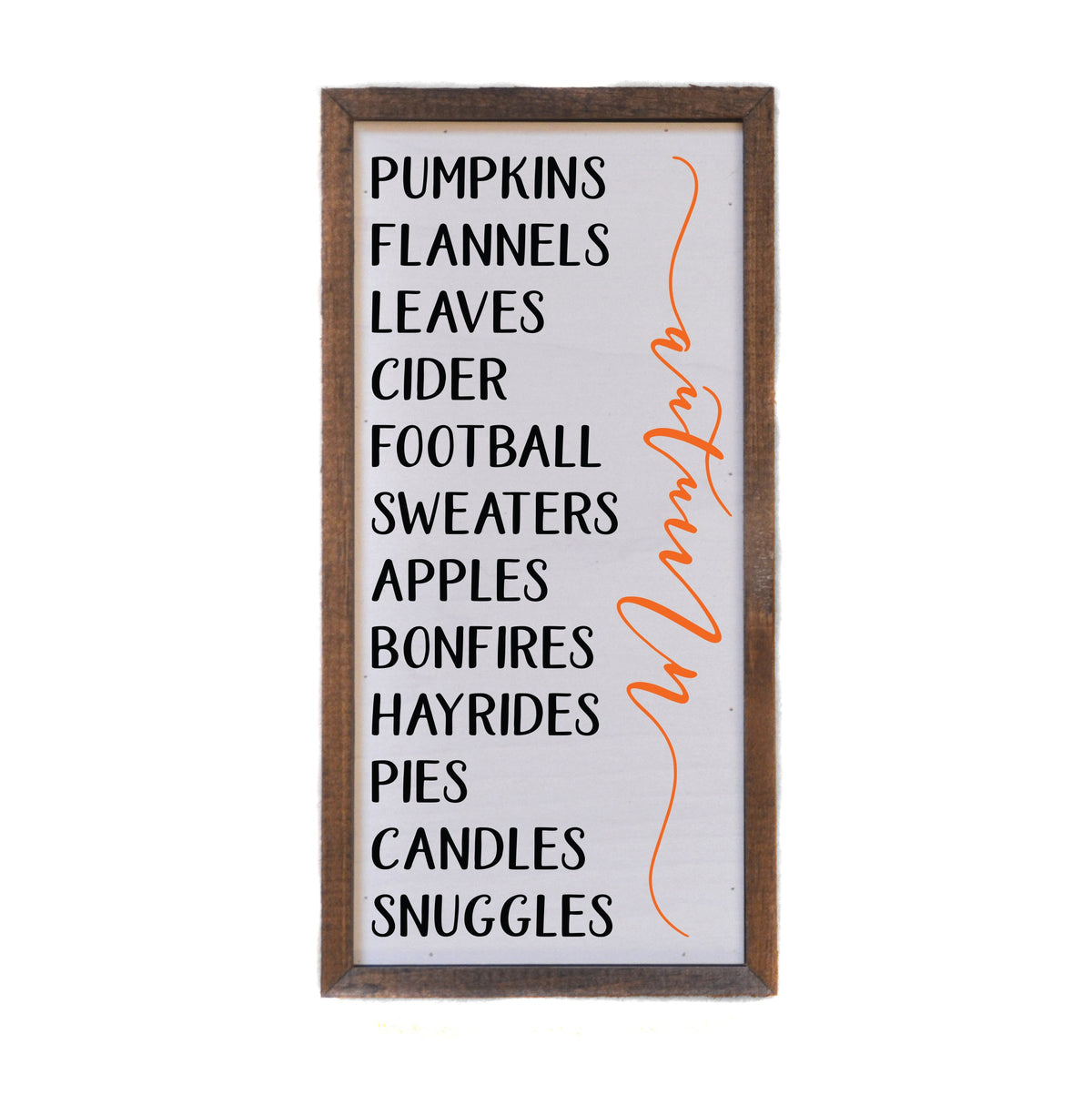 "Autumn List" 12x6  Sign - DW039 - 2 Per Pack ($10.00 Per Sign)