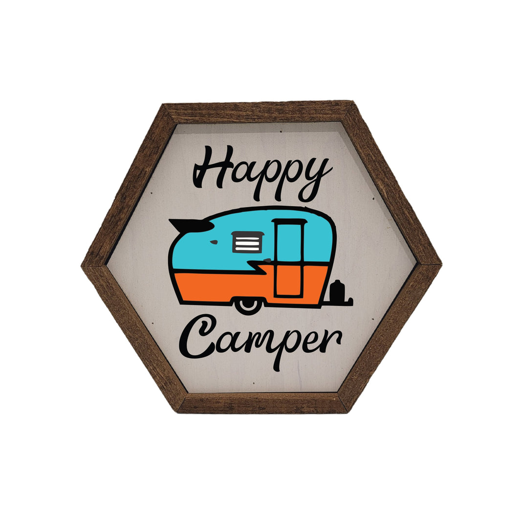 "Happy Camper" 8x7 Hexagon Sign - EW008 - 2 Per Pack ($8.75 Ea. Sign)