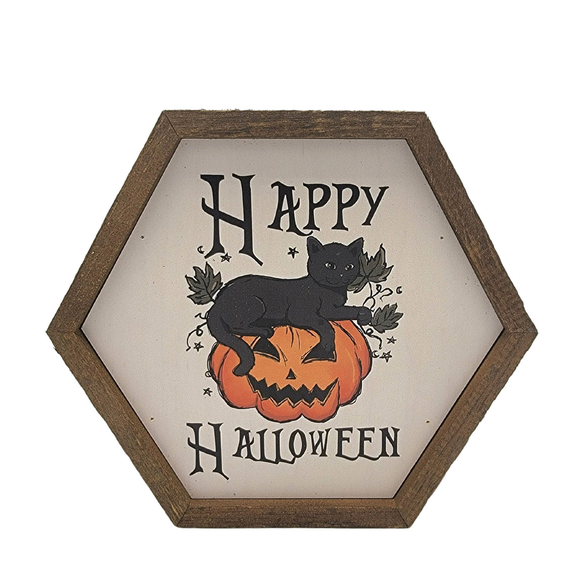 "Happy Halloween" 8x7 Hexagon Sign - EW015 - 2 Per Pack ($8.75 Ea. Sign)