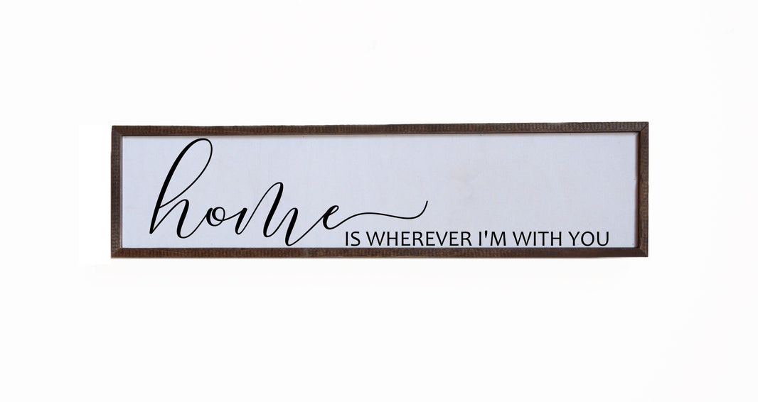 "Home Is Wherever You Are" 24x6  Sign - FW013 - 2 Per Pack ($14.00 Per Sign)