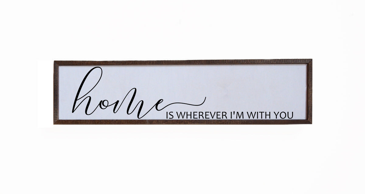 "Home Is Wherever You Are" 24x6  Sign - FW013 - 2 Per Pack ($14.00 Per Sign)
