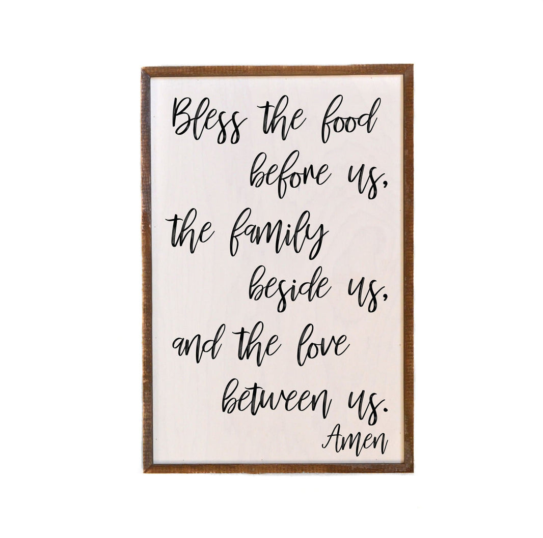 Bless The Food Before Us; 12x18 Wall Art Sign - GW011 - Driftless Studios