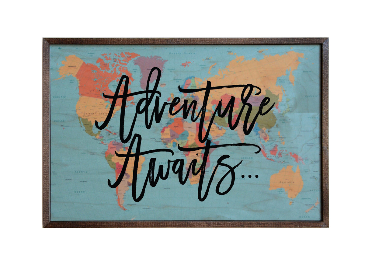 Adventure Awaits; 18x12 Wall Art Sign - GW024 - Driftless Studios