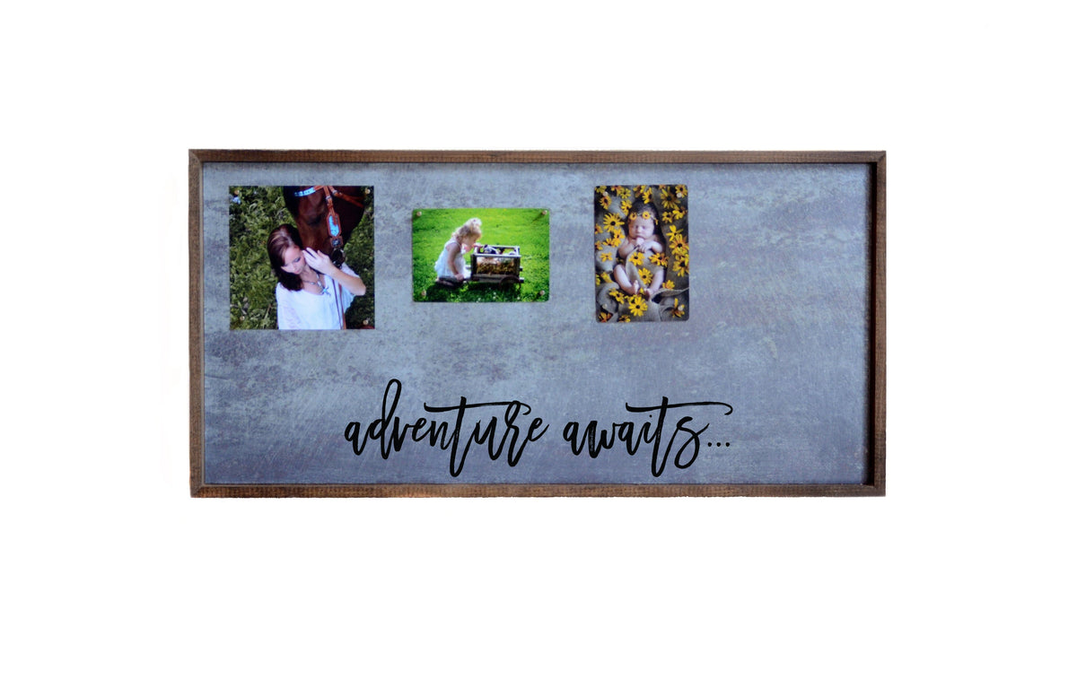 "Adventure Awaits" 12x24 Metal Sign & Magnet Board - HG001 - Driftless Studios