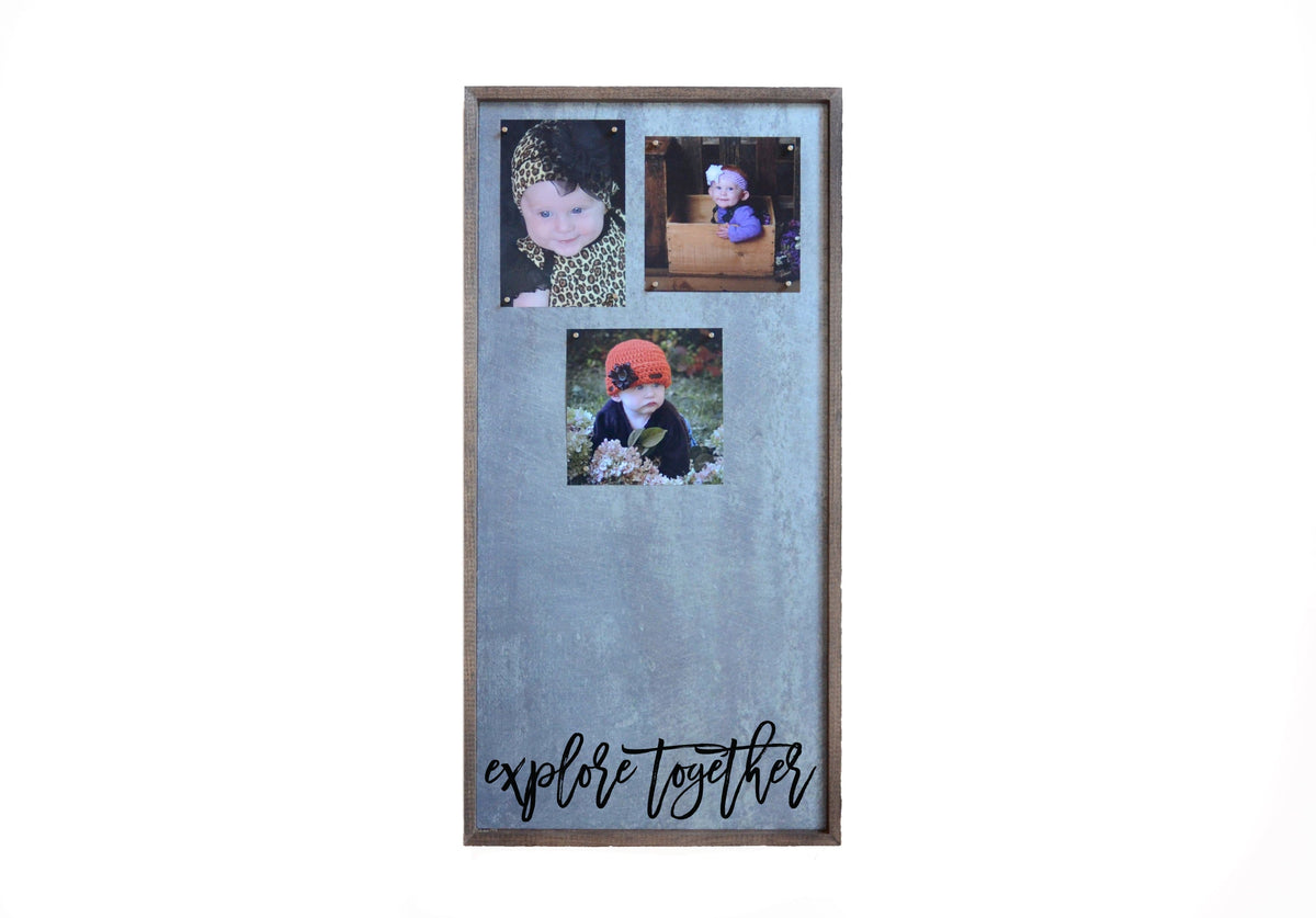 "Explore Together" 12x24 Vertical Metal Sign & Magnet Board - HG017 - Driftless Studios