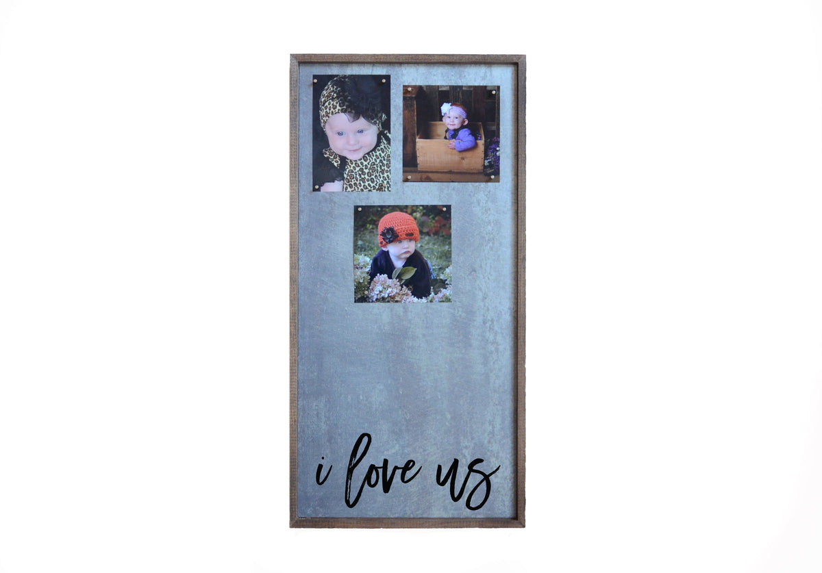 "I Love Us" 12x24 Vertical Metal Sign & Magnet Board - HG020 - Driftless Studios