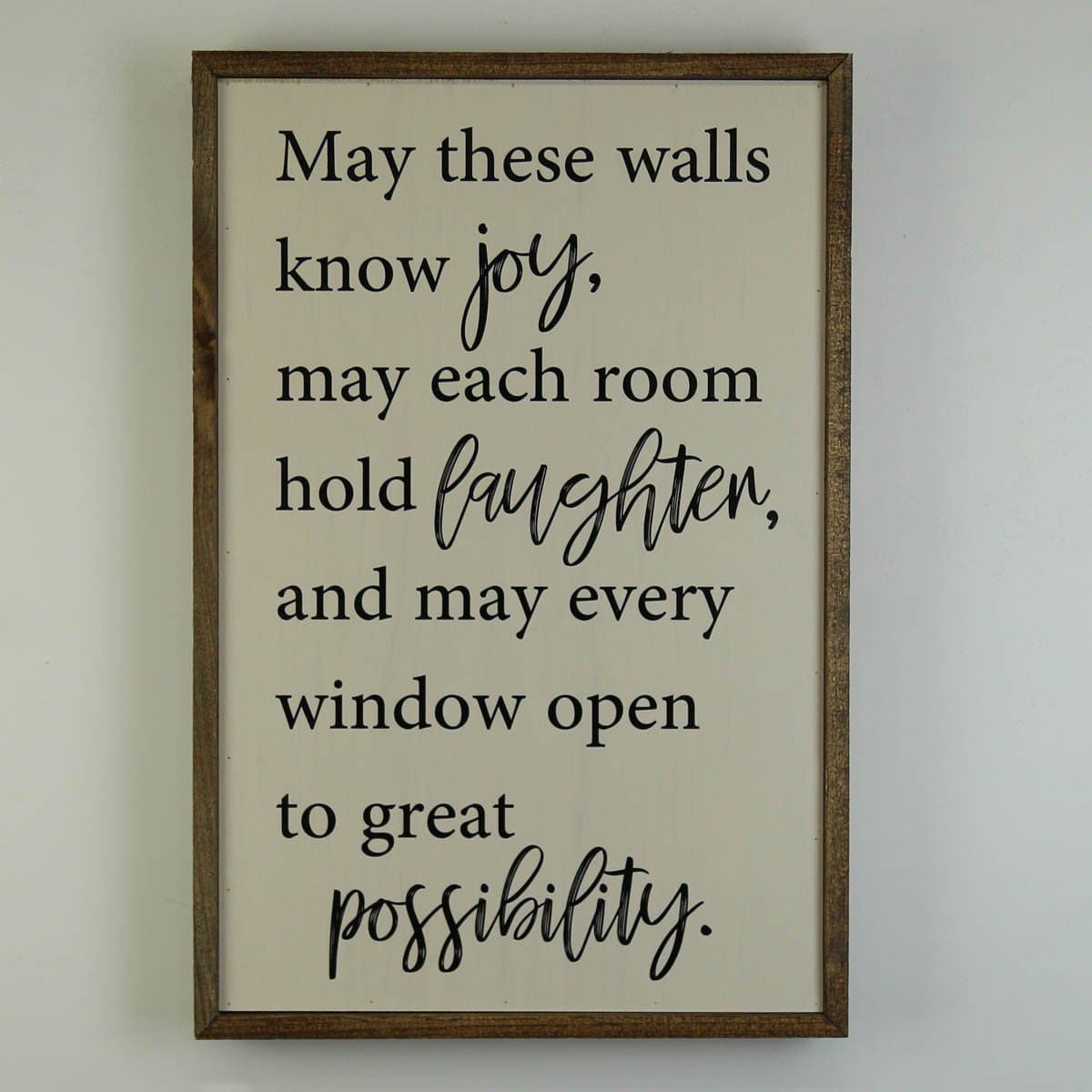 May These Walls Know Joy; 12x18 Wall Art Sign - GW010 - Driftless Studios
