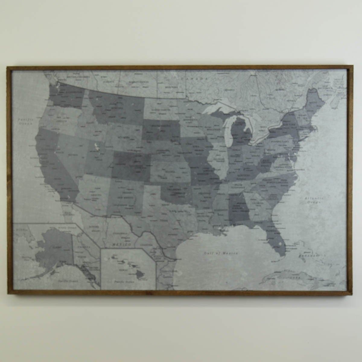 36x24 - Political Gray Scale USA Map - US Travel Map - UM008 - Driftless Studios