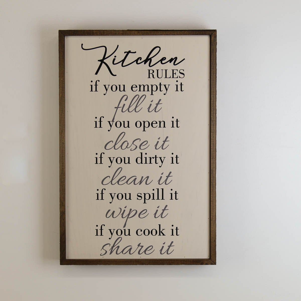 Kitchen Rules; 12x18 Wall Art Sign - GW007 - Driftless Studios