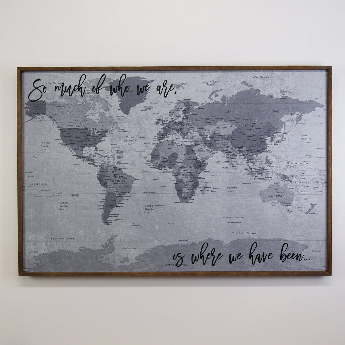 36x24 - Political Gray Scale World Map - Travel Map - UM004 - Driftless Studios
