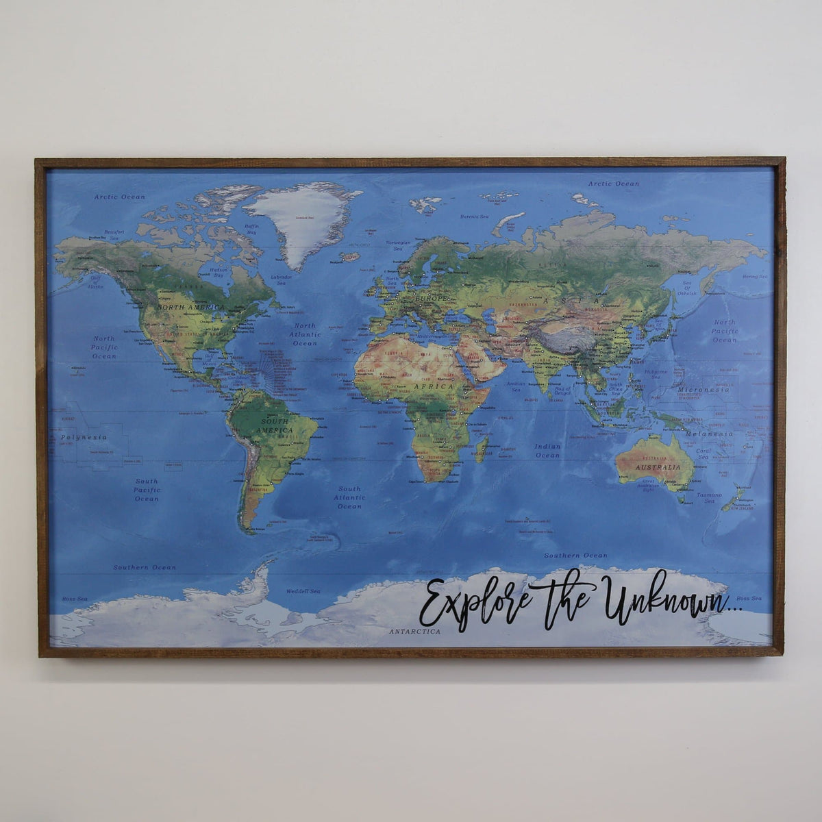 36x24 - Geographical Natural Earth World Map - Travel Map - UM001 - Driftless Studios