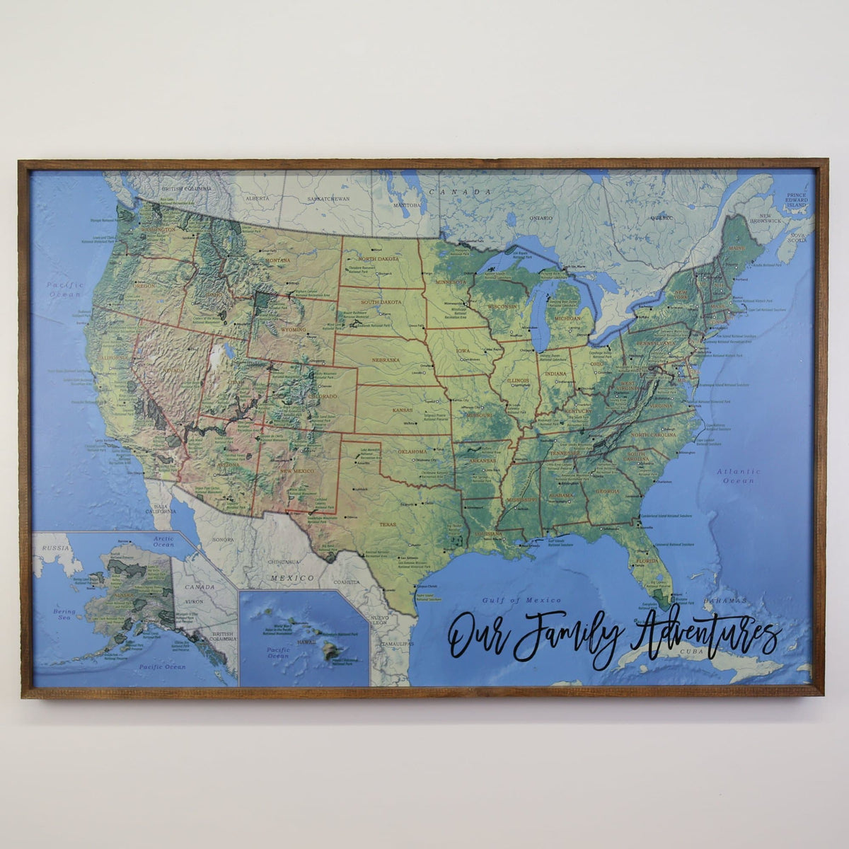 36x24 - Geographical National Parks Map - US Travel Map - UM007 - Driftless Studios