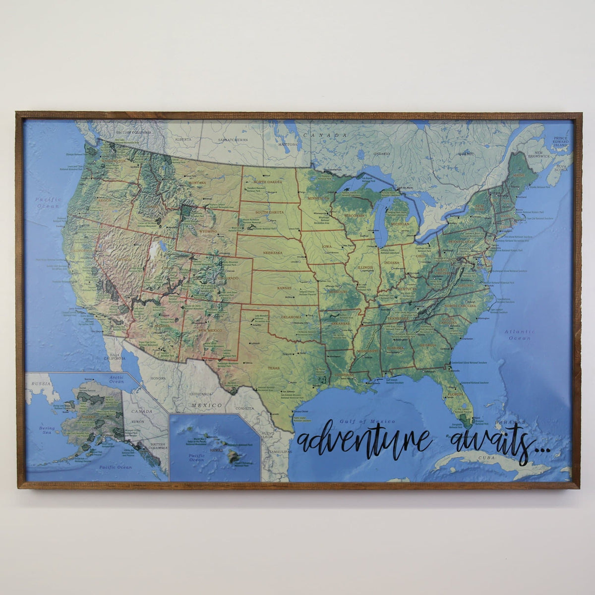 36x24 - Geographical National Parks Map - US Travel Map - UM007 - Driftless Studios