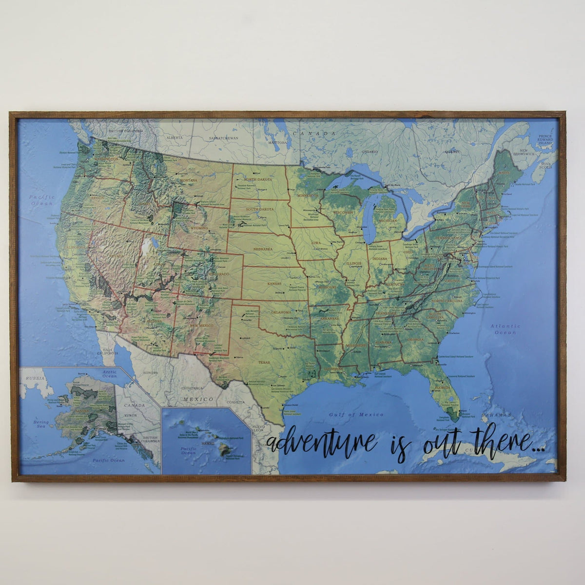 36x24 - Geographical National Parks Map - US Travel Map - UM007 - Driftless Studios