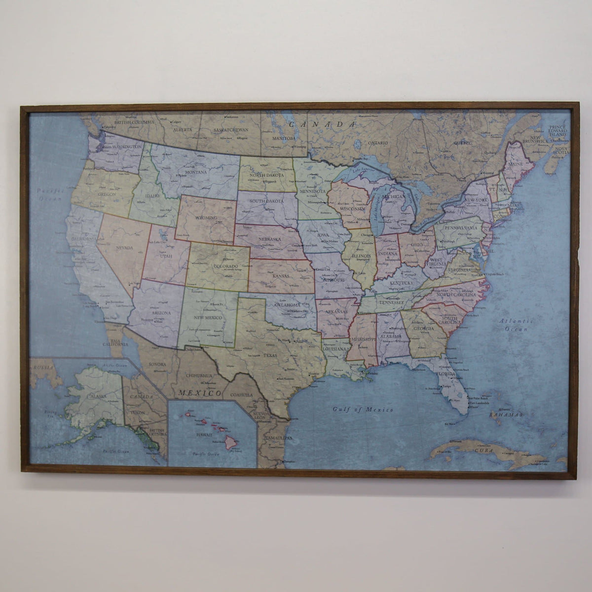 36x24 - Political Antique Color USA Map - US Travel Map - UM011 - Driftless Studios