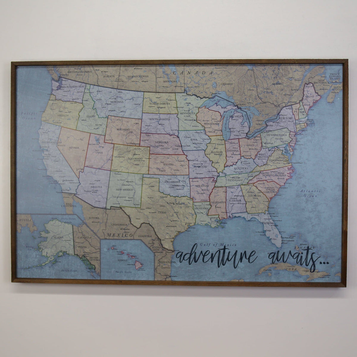 36x24 - Political Antique Color USA Map - US Travel Map - UM011 - Driftless Studios