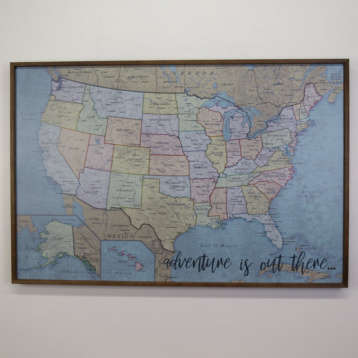 36x24 - Political Antique Color USA Map - US Travel Map - UM011 - Driftless Studios