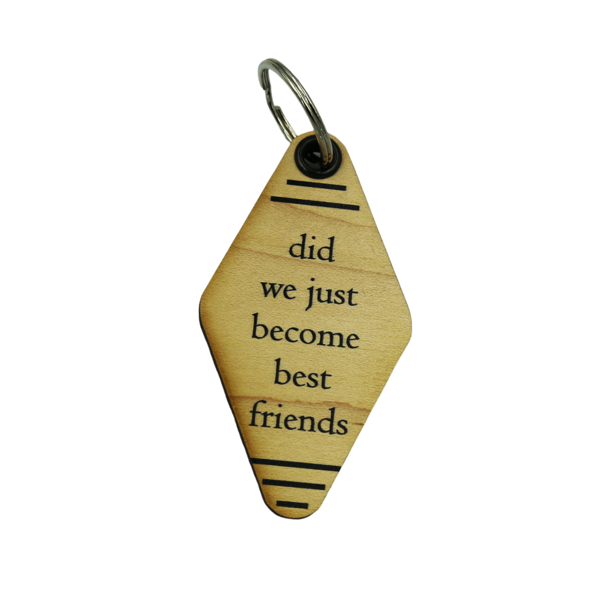 Wood Keychain - "Did We Just Become Best Friends". - 6 Per Pack ($2.25 Ea. Keychain)