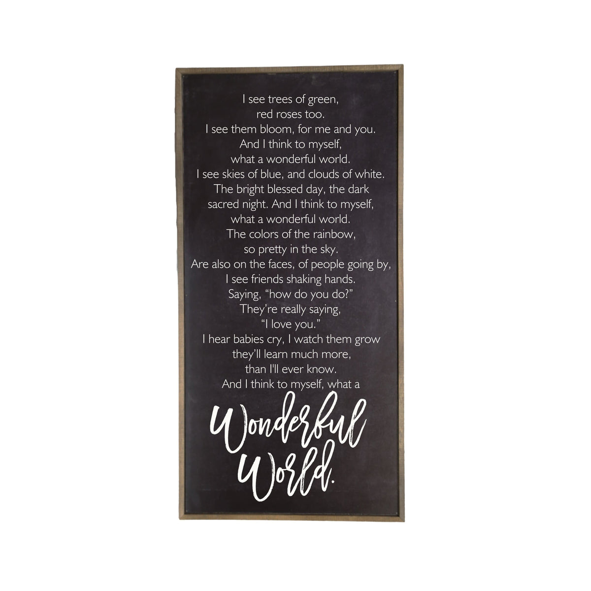 "Black What A Wonderful World" Vertical  Sign - PB002 - 2 Per Pack ($48.95 Ea. Sign)