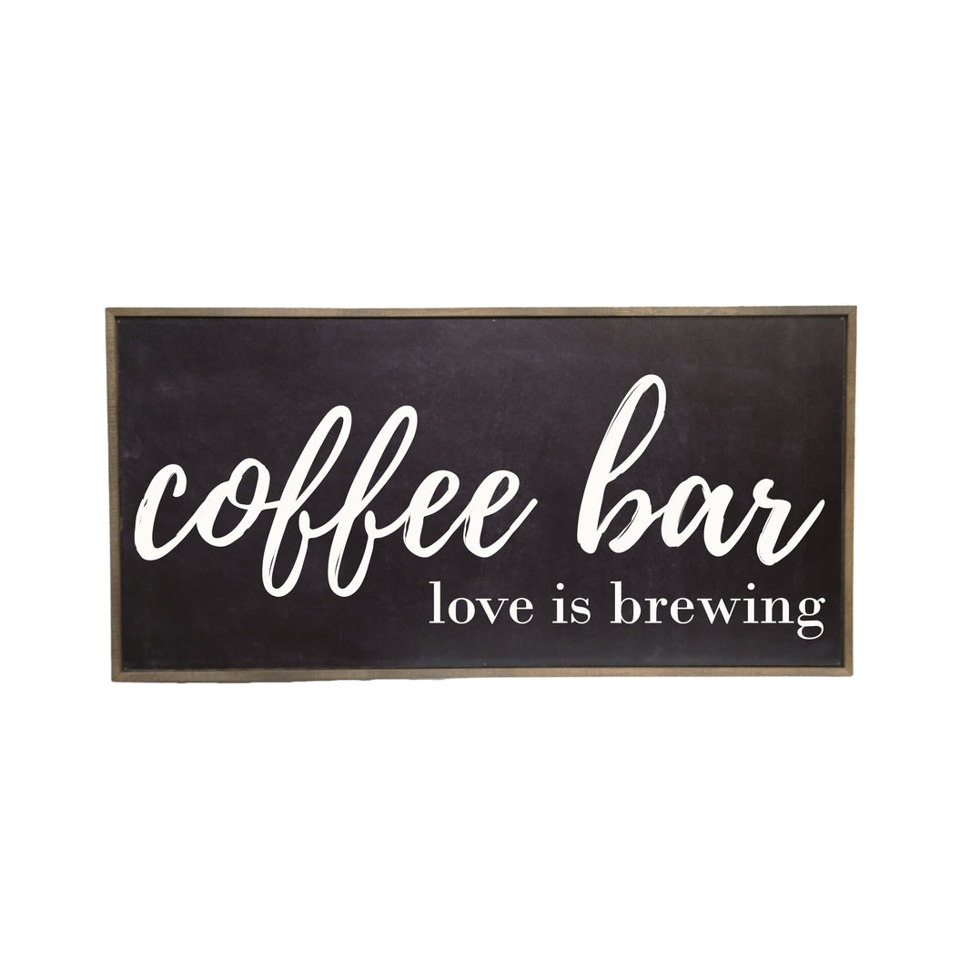 "Black Coffee Bar Love Is Brewing" Horizontal  Sign - PB006 - 2 Per Pack ($48.95 Ea. Sign)