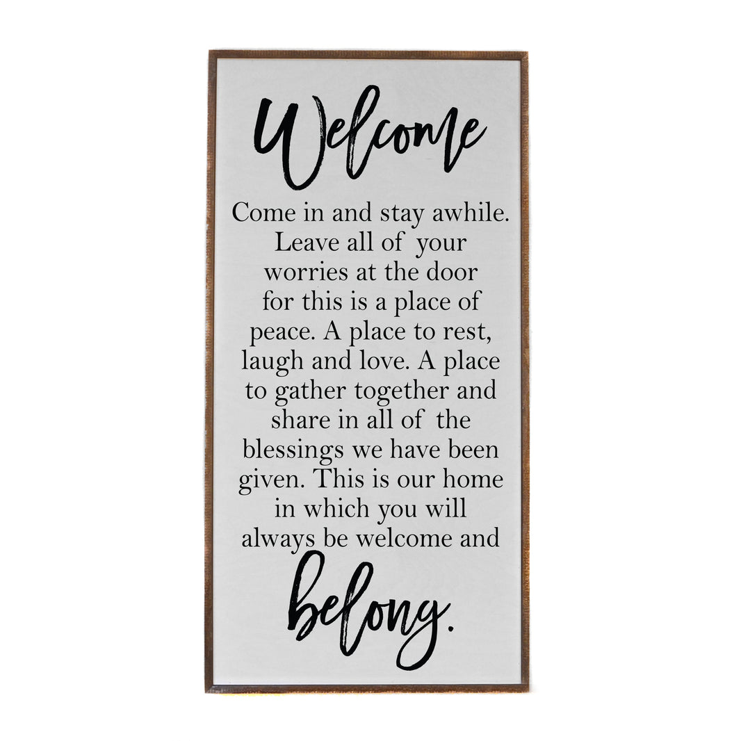 "Welcome Belong" Vertical  Sign - PW024 - 2 Per Pack ($48.95 Ea. Sign)