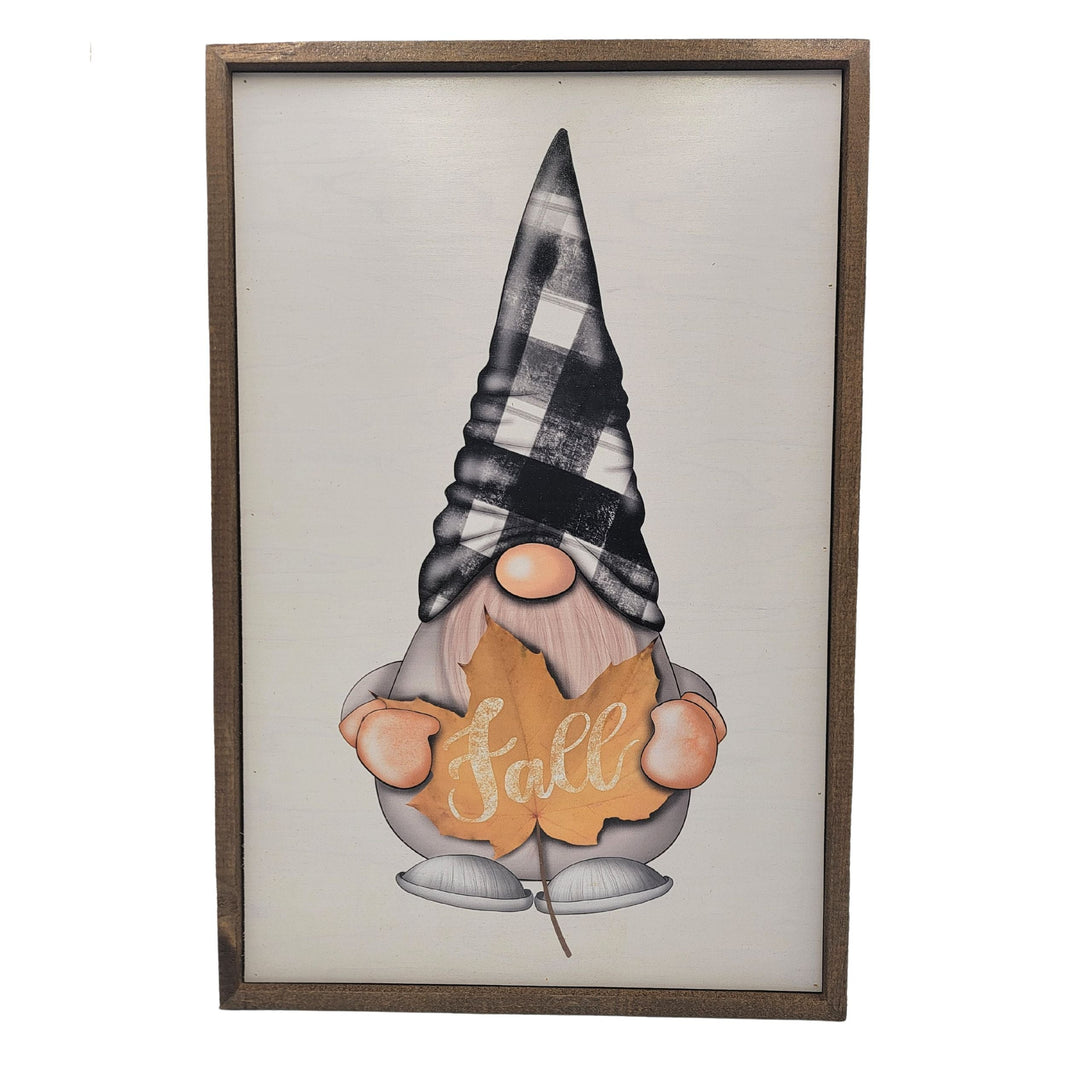 "Gnome Fall Leaf Décor" 12x18  Sign - GW056 - 2 Per Pack ($18.00 Per Sign)
