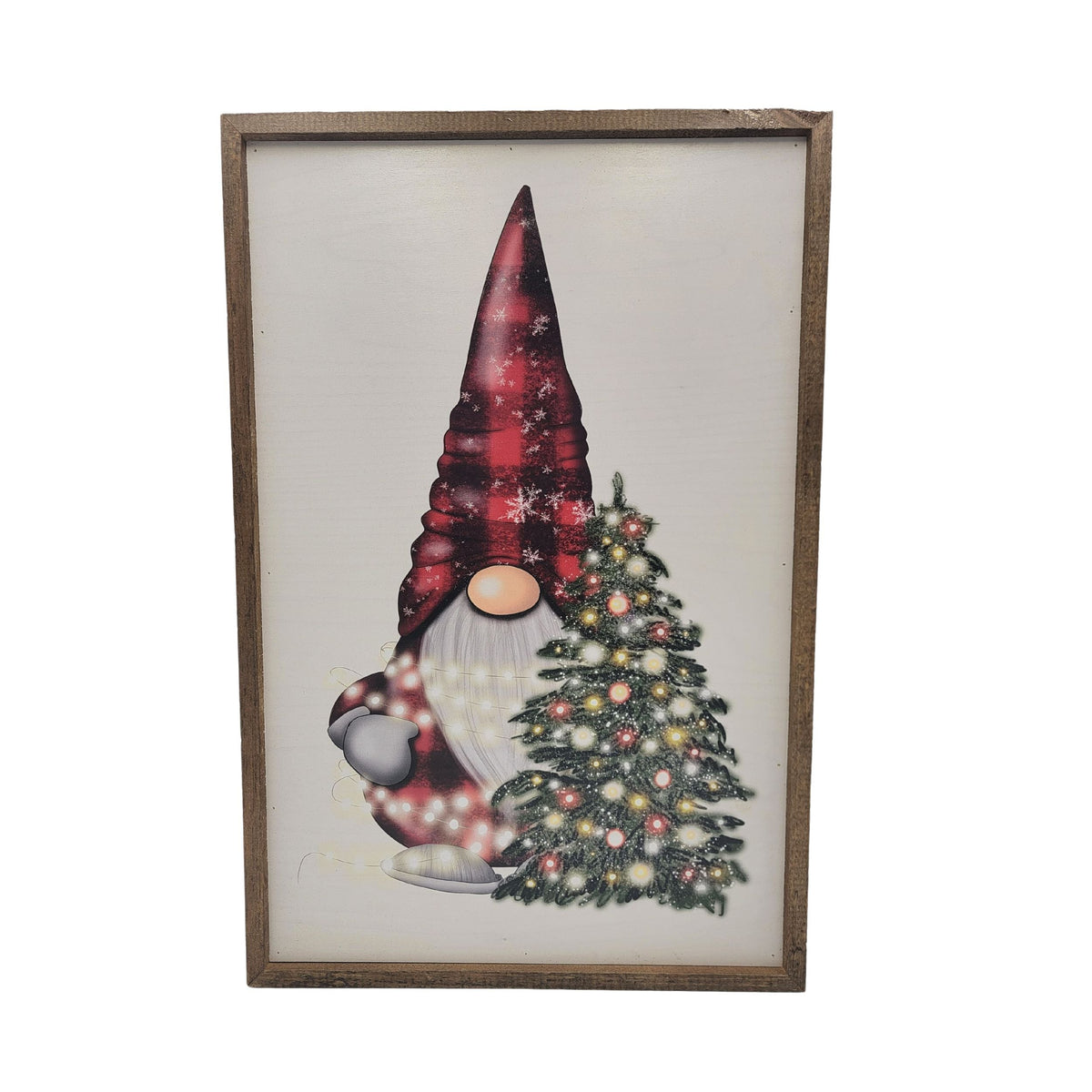 "Christmas Gnome With Tree" 12x18  Sign - GW060 - 2 Per Pack ($18.00 Per Sign)