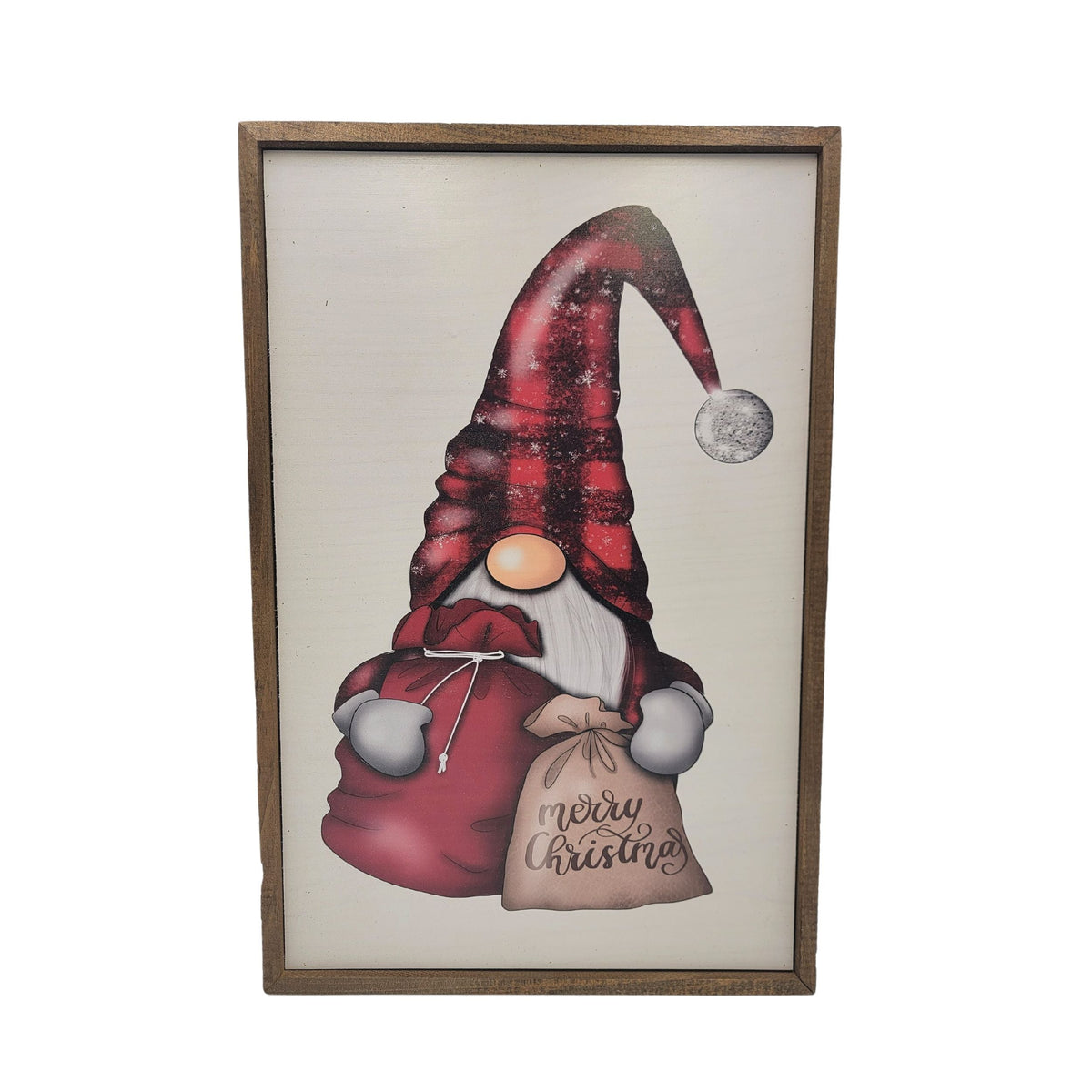 "Christmas Gnome With Presents" 12x18  Sign - GW061 - 2 Per Pack ($18.00 Per Sign)