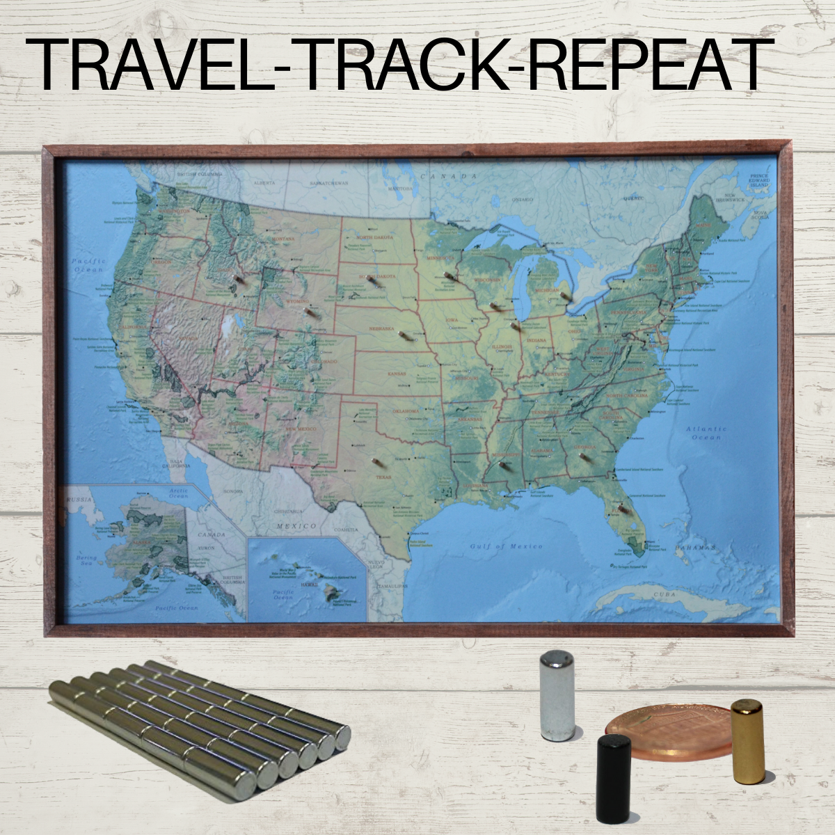 36x24 - Geographical National Parks Map - US Travel Map - UM007 - Driftless Studios