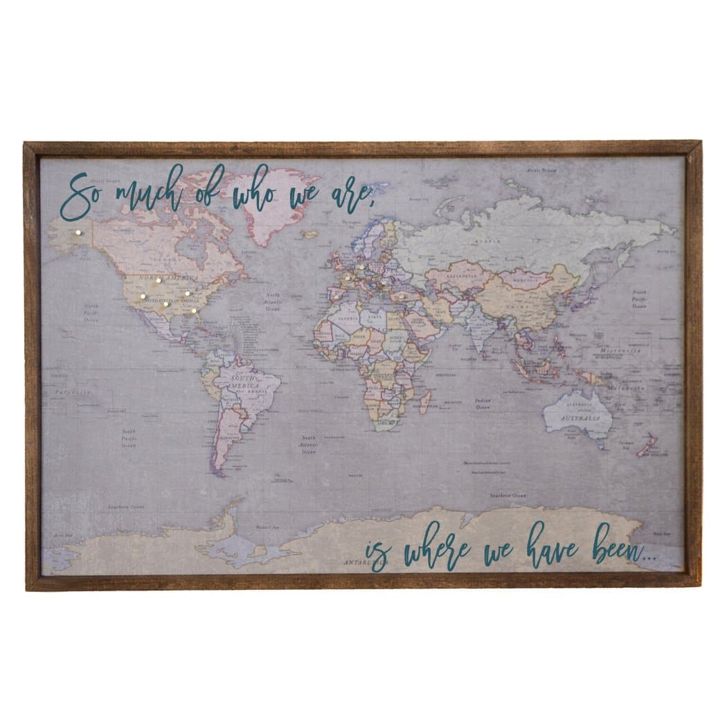 36x24 - Colored Antique World Map Push Pin - Travel Map - UM006 - Driftless Studios