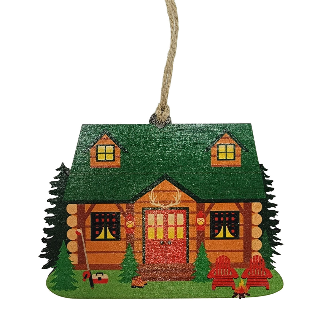 Cut Out Log Cabin Christmas Ornament - WSH004 - 6 Per Pack ( $3.75 Per Ornament)