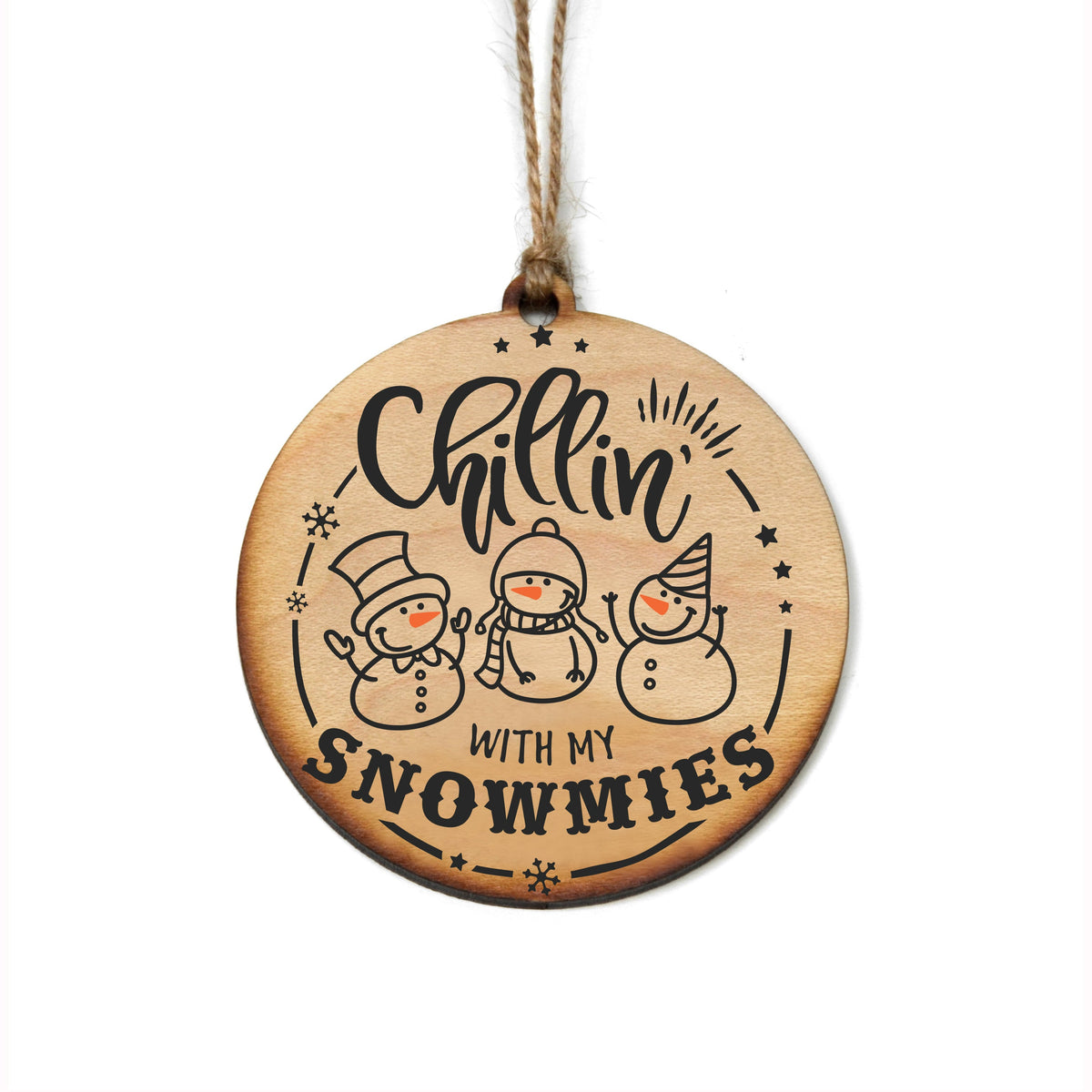 "Chillin With Snowmies" Christmas Ornament - WW075 - 6 Per Pack ( $2.95 Per Ornament)