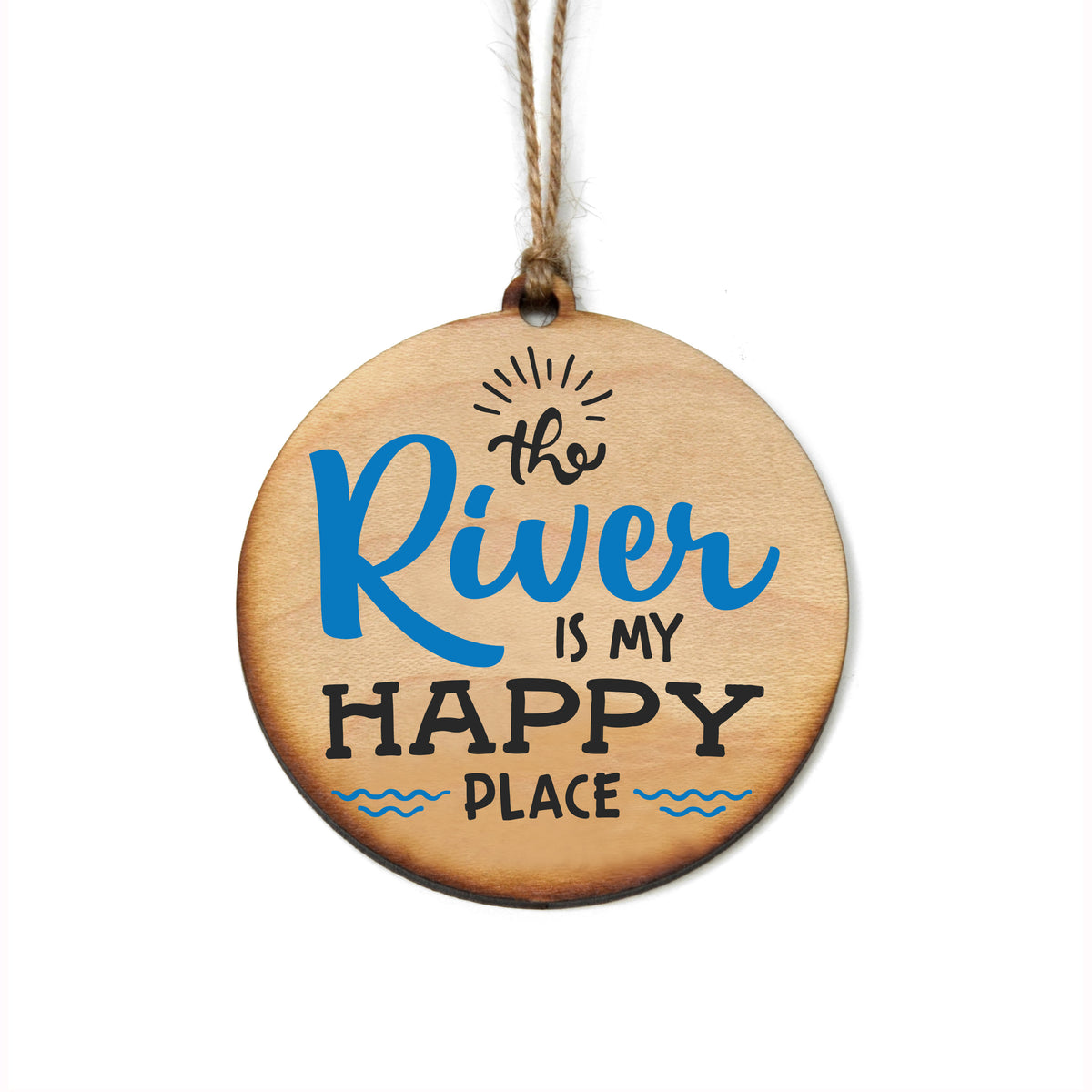 "The River Is My Happy Place" Christmas Ornament - WW077 - 6 Per Pack ( $2.95 Per Ornament)
