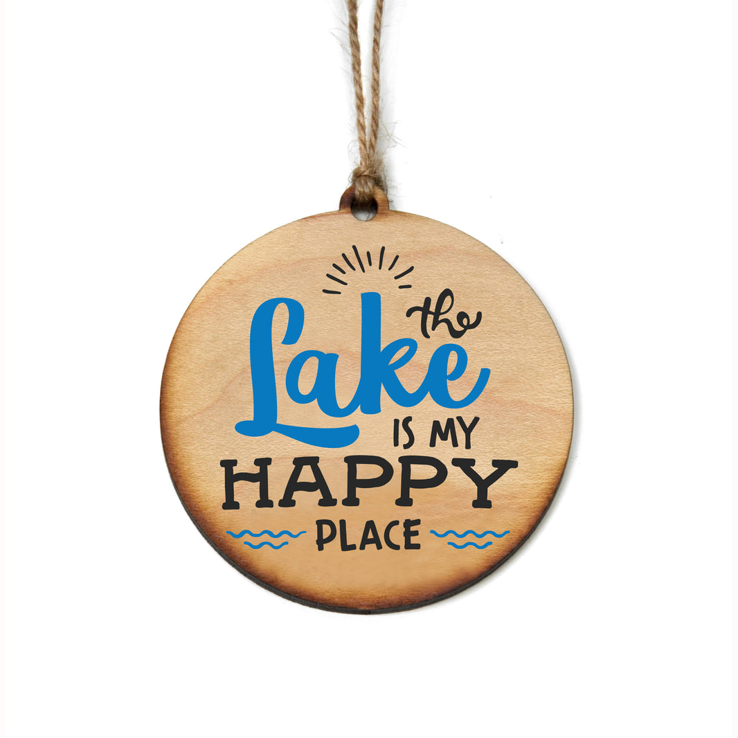 "The Lake Is My Happy Place" Christmas Ornament - WW079 - 6 Per Pack ( $2.95 Per Ornament)