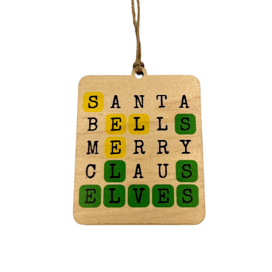 "Santa Elves Wordle" Christmas Ornament - WW083 - 6 Per Pack ( $2.95 Per Ornament)