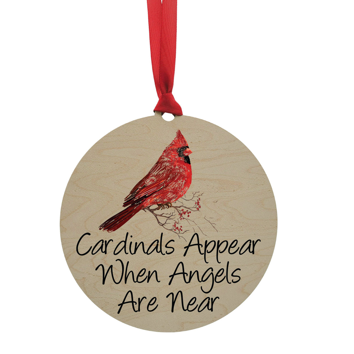 "Cardinals Appear When Angels" Mantle or Wreath Ornament - WXL003 - 4 Per Pack ($4.95 Ea. Ornament)