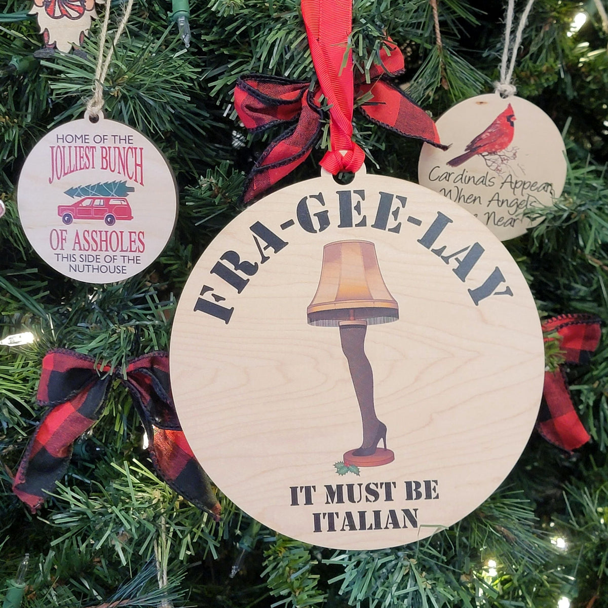 "Fra-Gee-Lay" Mantle or Wreath Ornament - WXL006 - 4 Per Pack ($4.95 Ea. Ornament)