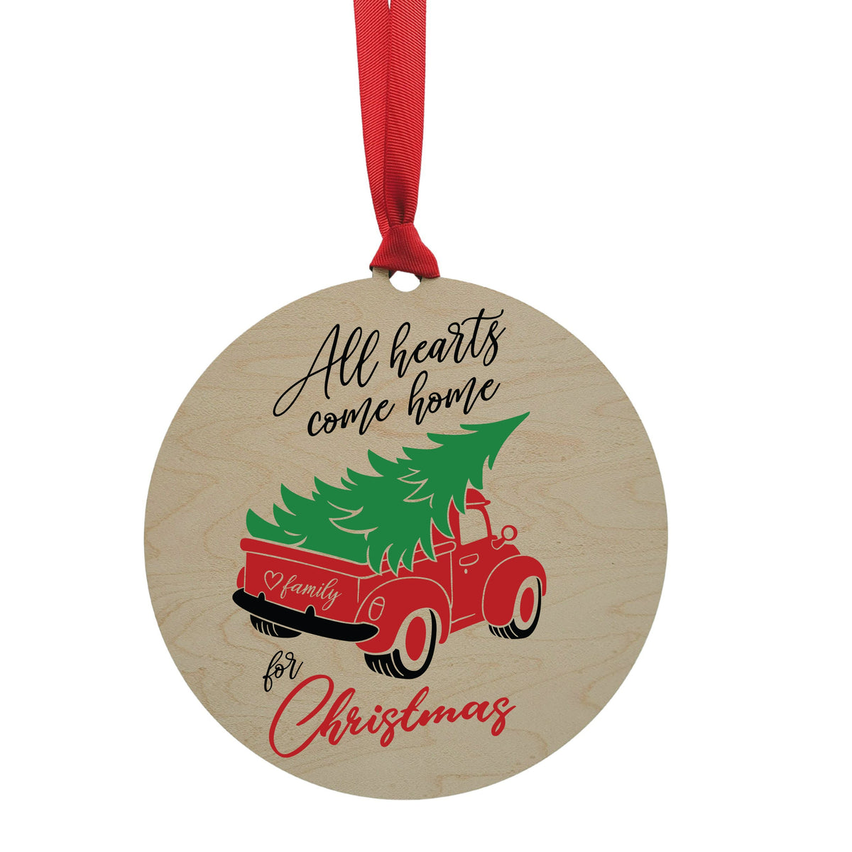 "All Hearts Come Home For Christmas" Mantle or Wreath Ornament - WXL007 - 4 Per Pack ($4.95 Ea. Ornament)