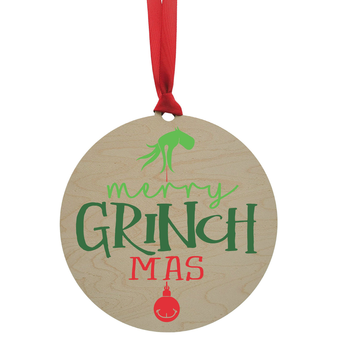 "Merry Grinch Mas" Mantle or Wreath Ornament - WXL009 - 4 Per Pack ($4.95 Ea. Ornament)