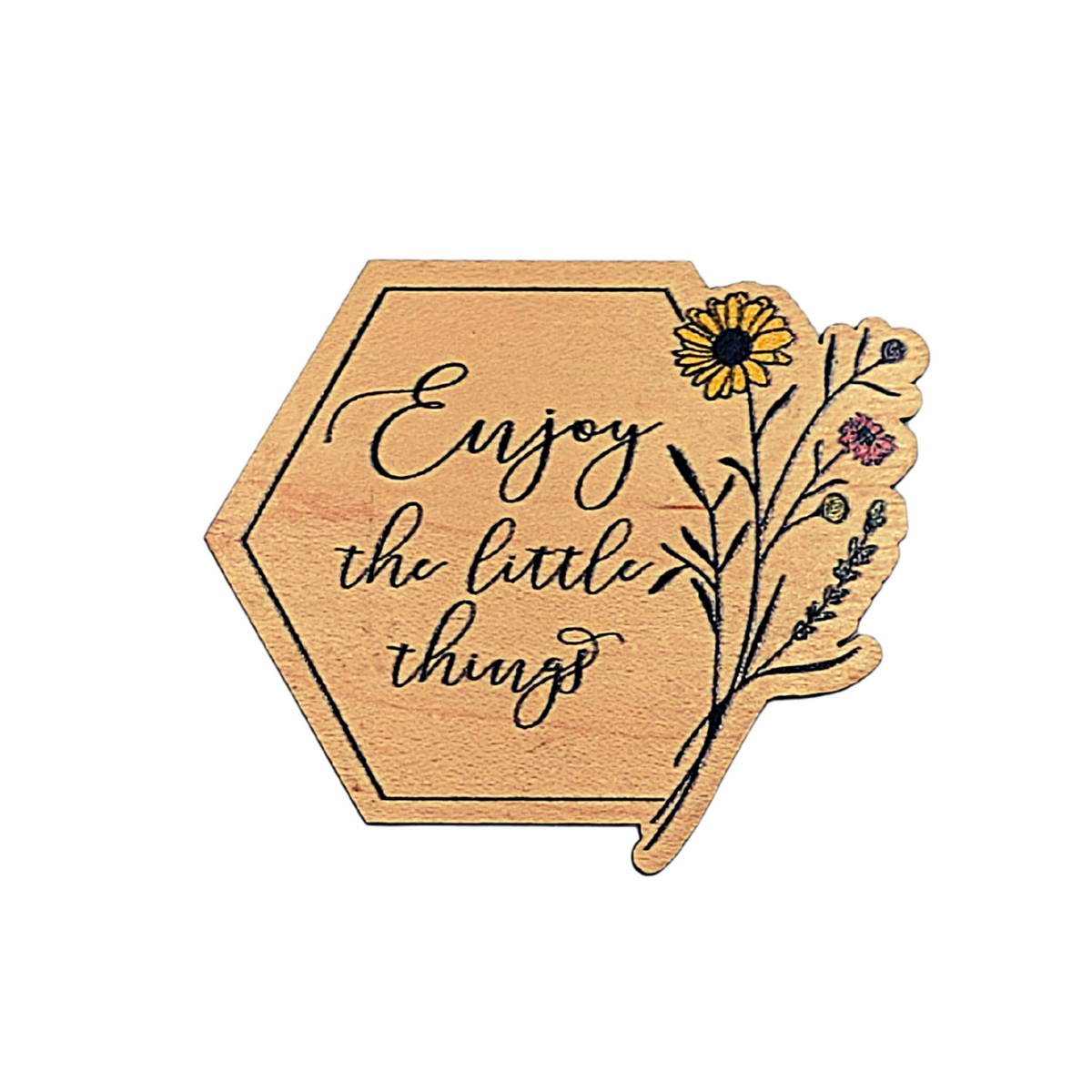 Enjoy The Little Things Hexagon Magnet - XM077 - Pack Of 6 ( $2.25 Per Magnet)