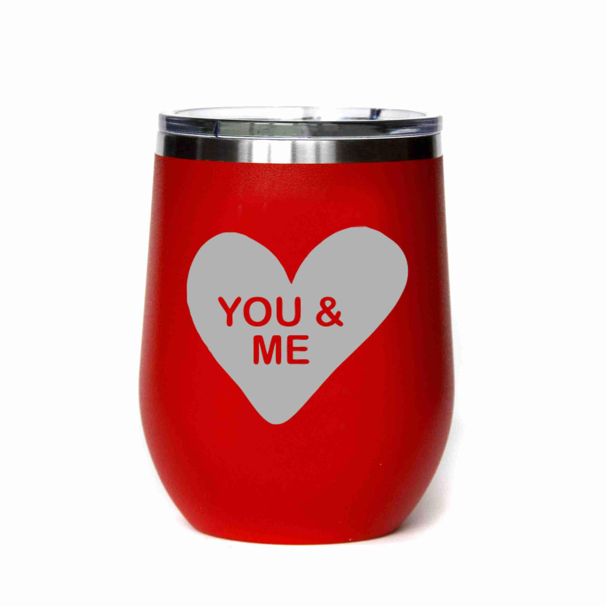 "You & Me" Candy Heart Tumbler Any Size (4 Tumblers Per Pack)