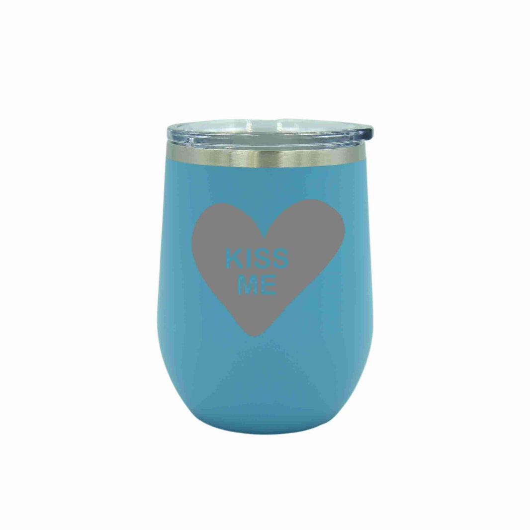 "Kiss Me" Candy Heart Tumbler Any Size (4 Tumblers Per Pack)