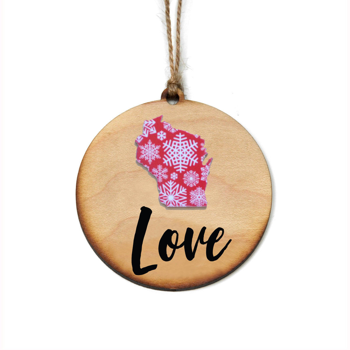 "Love" Christmas Ornament - WW006 - Driftless Studios