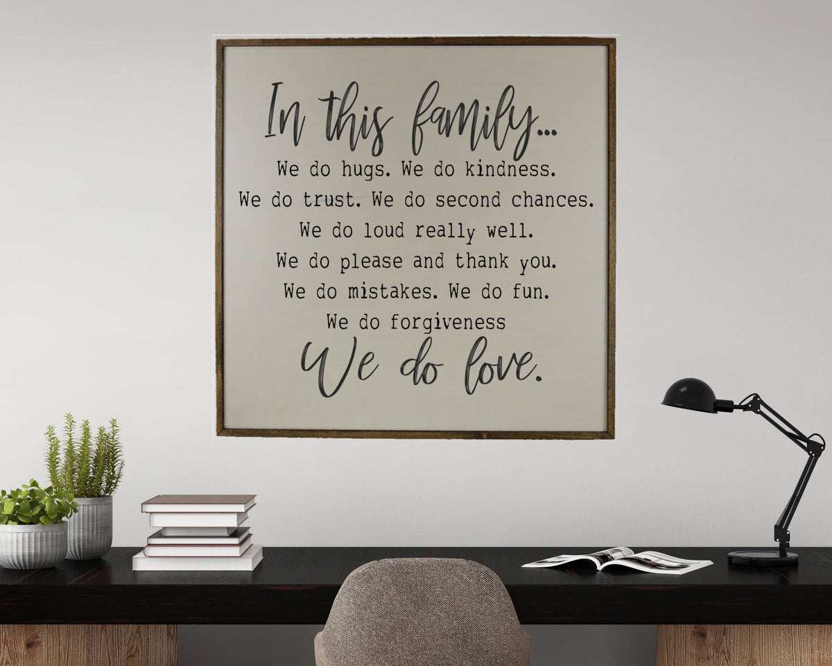 Family Rules Sign, 24x24 Wall Art Sign - MW001 - 2 Per Pack ($50 Ea. Sign)