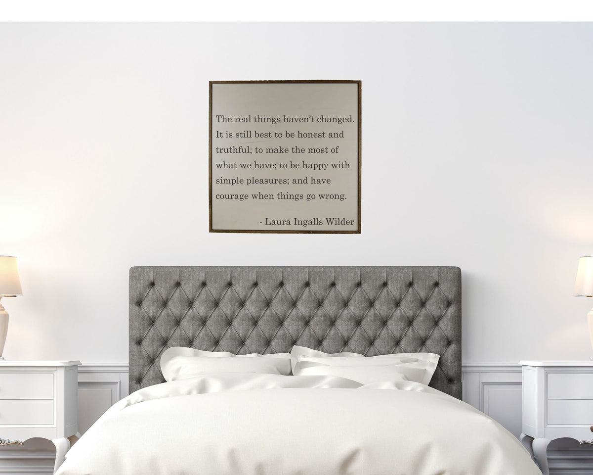 "The Real Things Laura Ingalls Wilder" 24x24 Wall Art Sign - MW006 - 2 Per Pack ($50 Ea. Sign)