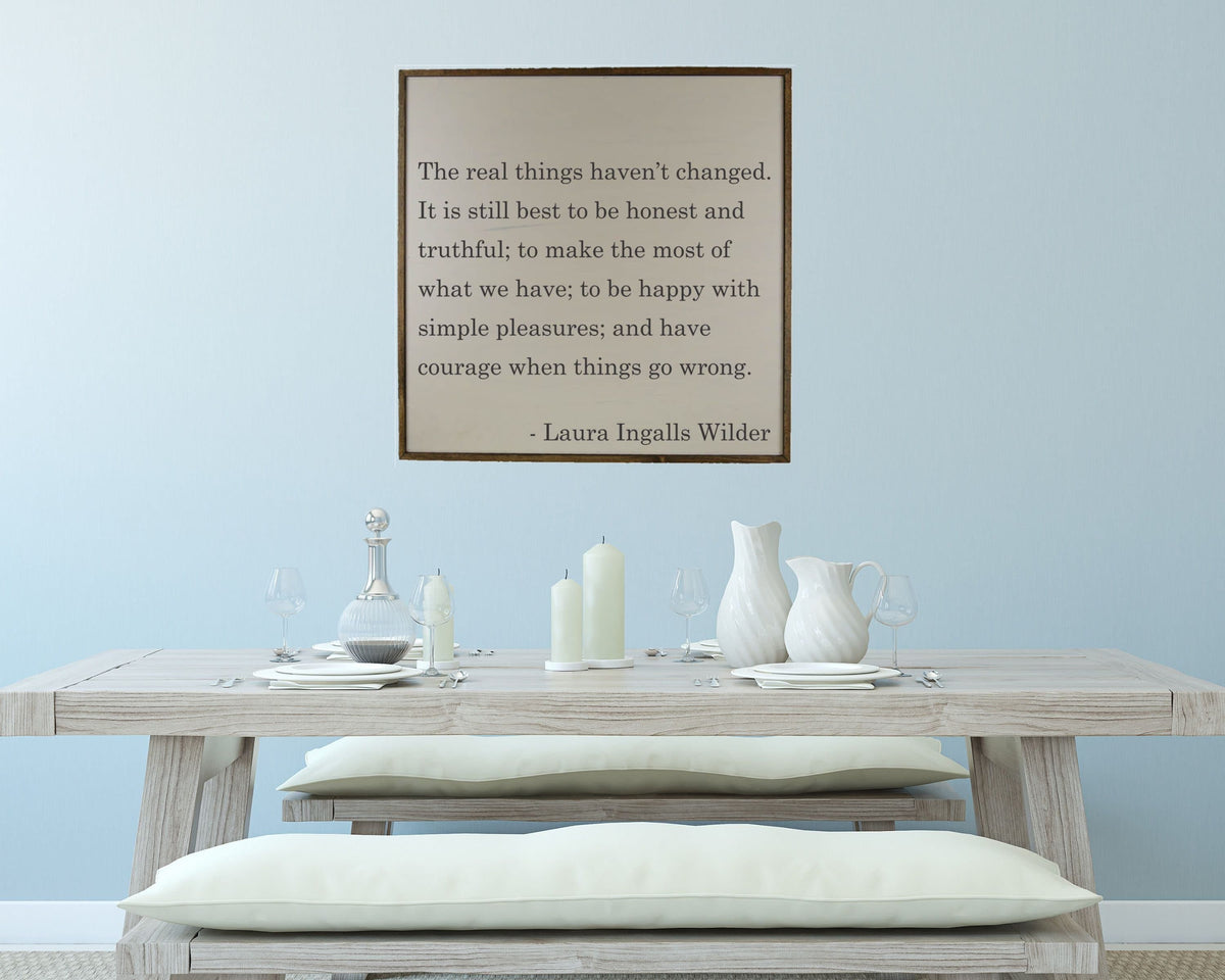 "The Real Things Laura Ingalls Wilder" 24x24 Wall Art Sign - MW006 - 2 Per Pack ($50 Ea. Sign)