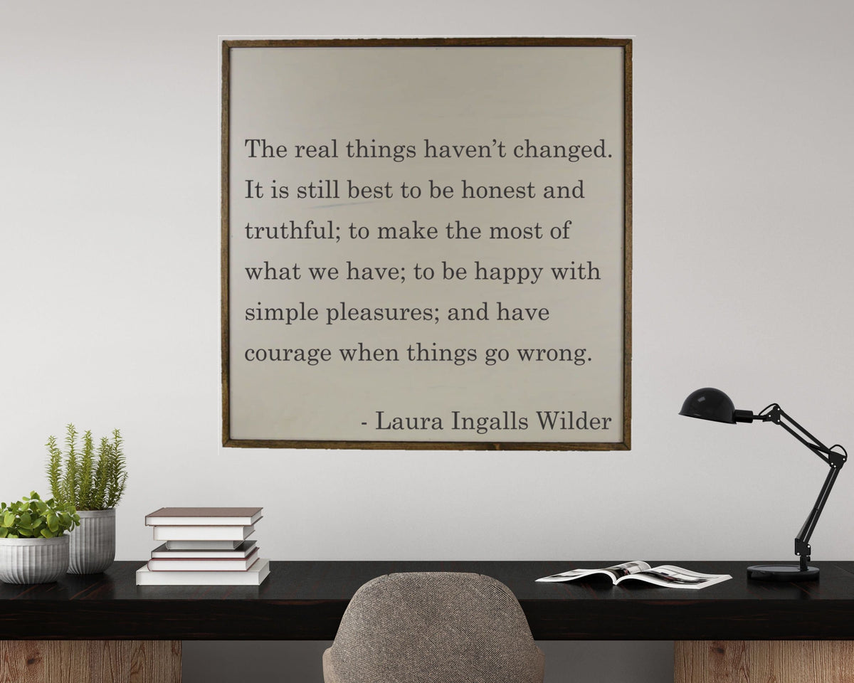 "The Real Things Laura Ingalls Wilder" 24x24 Wall Art Sign - MW006 - 2 Per Pack ($50 Ea. Sign)